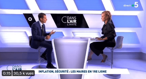 Insécurité, affaire de la petite Lola, inflation : David Lisnard s'est exprimé sur les sujets d'actualité dans l'émission C Dans l'air sur France 5