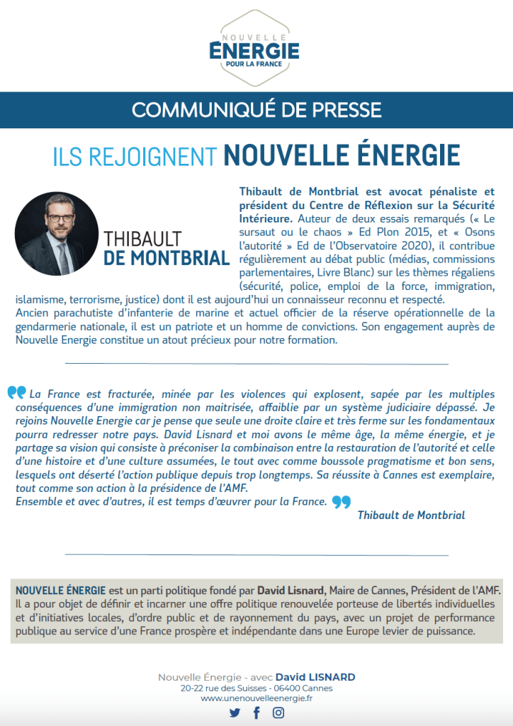 Thibault de Montbrial rejoint Nouvelle Énergie — illustration 1