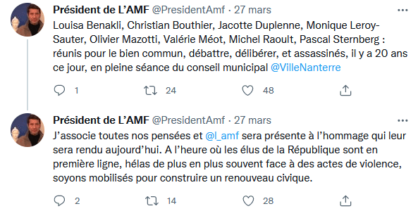 20 ans après la tuerie de Nanterre, David Lisnard rend hommage aux victimes