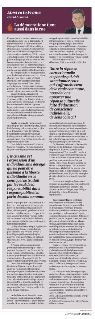 Incivisme et insécurité : "la démocratie se tient aussi dans la rue" — illustration 1