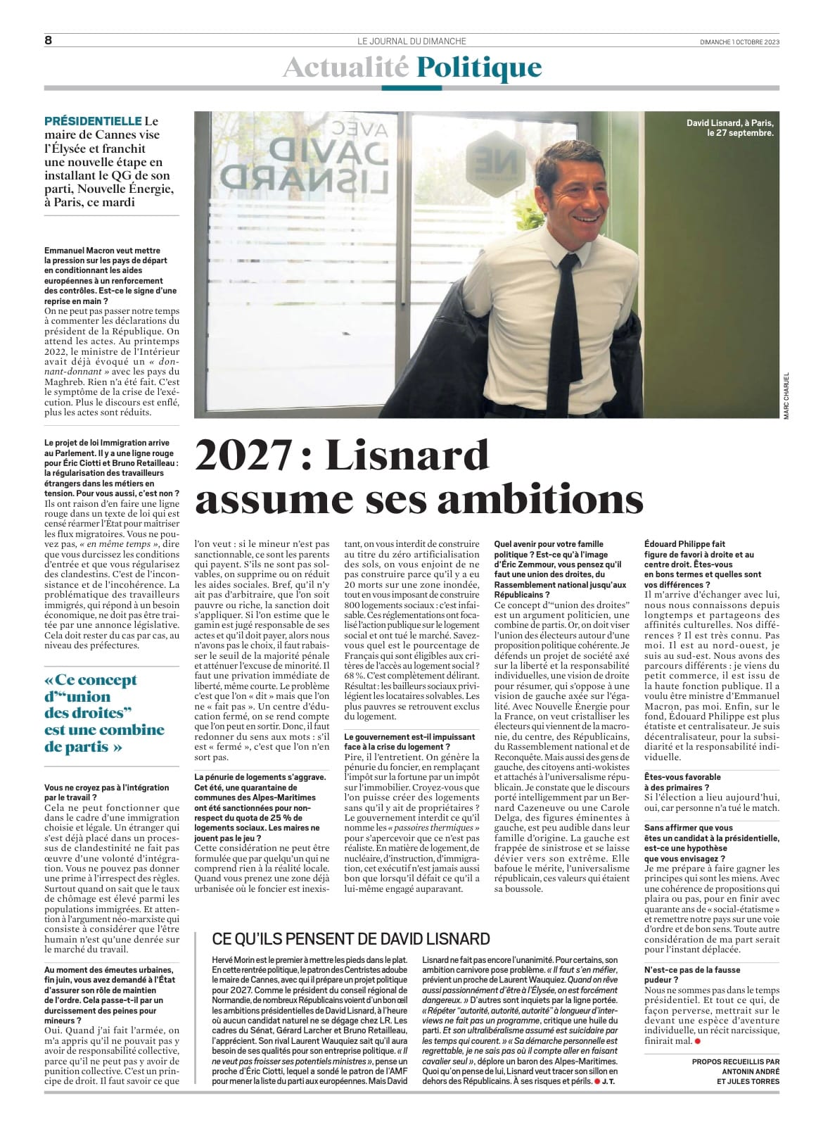2027 : Lisnard assume ses ambitions