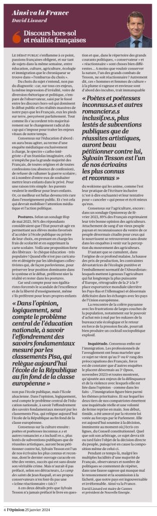 « Oudéa-Castéra, Tesson, immigration... Discours hors-sol et réalités françaises » — illustration 1