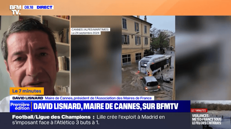 Alertes météo : David Lisnard était en direct sur BFM TV