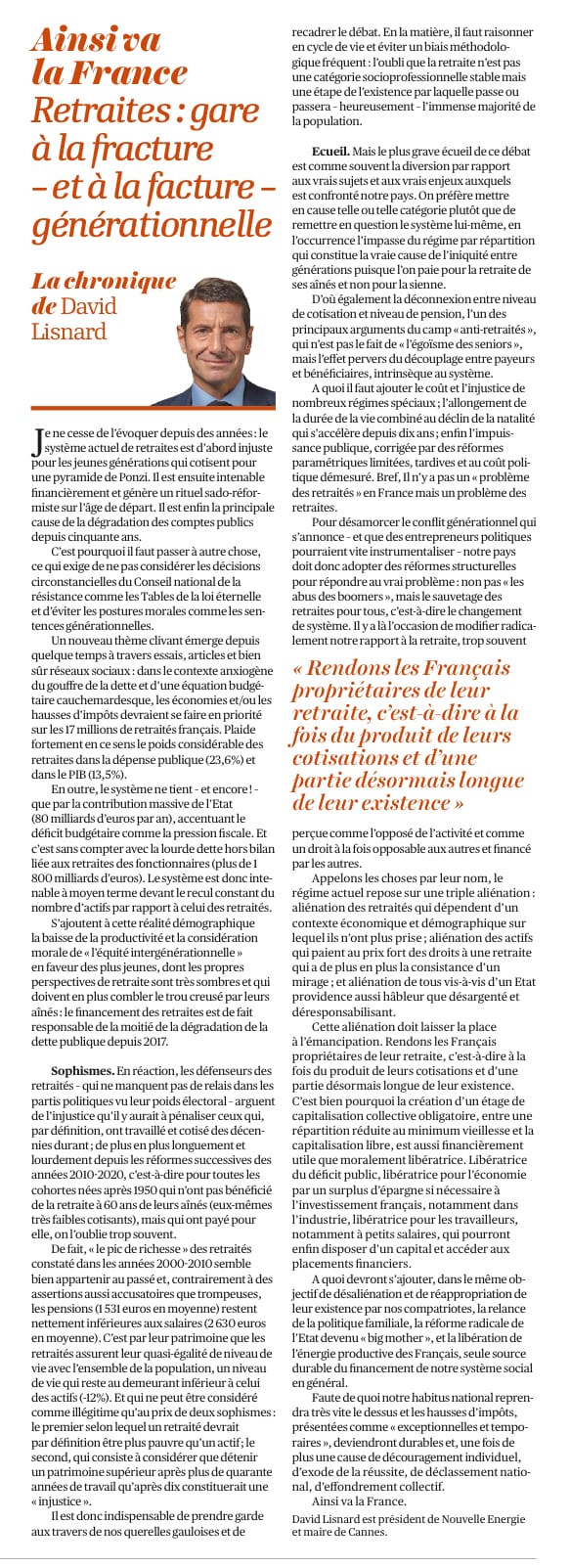 Retraites : gare à la fracture - et à la facture - générationnelle — illustration 1