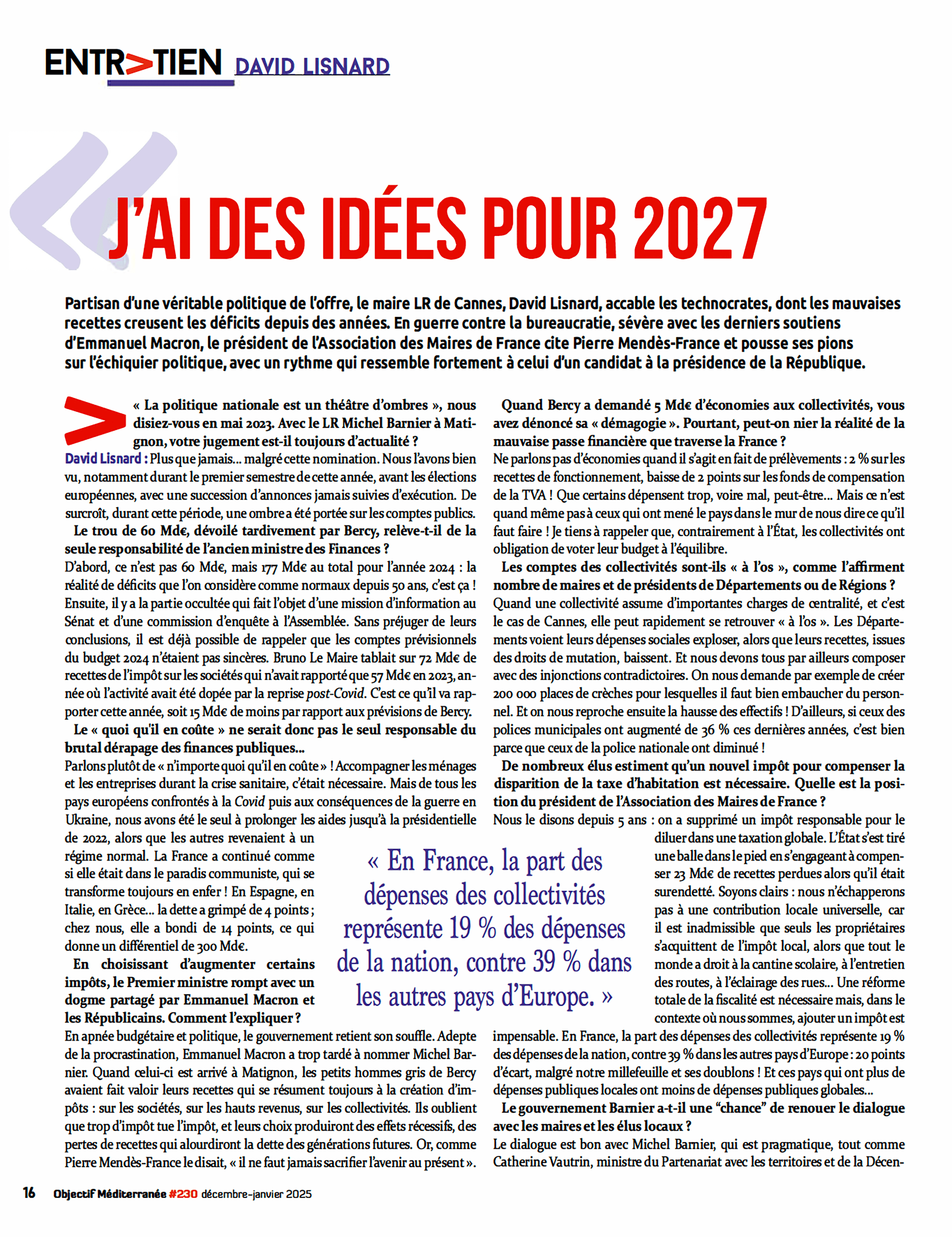 « J’ai des idées pour 2027 » — illustration 1