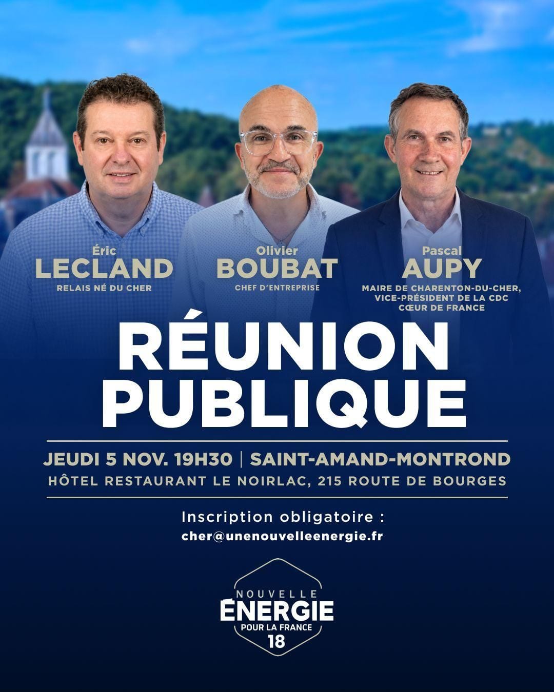 Illustration de l’événement : RÉUNION PUBLIQUE NOUVELLE ÉNERGIE CHER : SAINT-AMAND-MONTROND