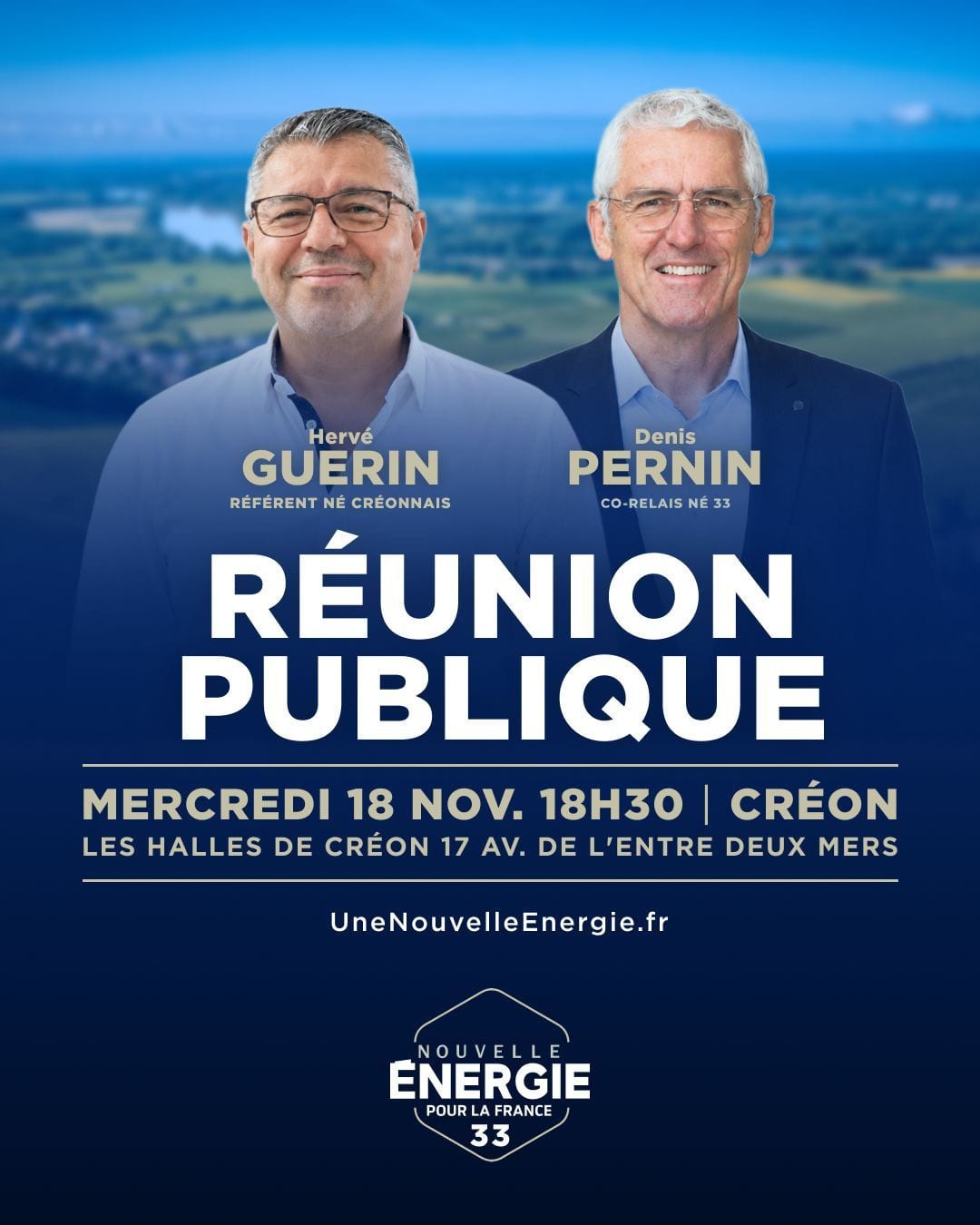Illustration de l’événement : RÉUNION PUBLIQUE NOUVELLE ÉNERGIE GIRONDE : CRÉON