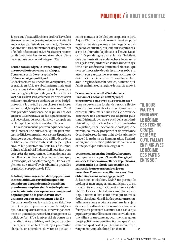 "Nous assistons au dernier soubresaut d'un système" : découvrez l'intégralité de l'interview de David Lisnard parue dans Valeurs Actuelles — illustration 1