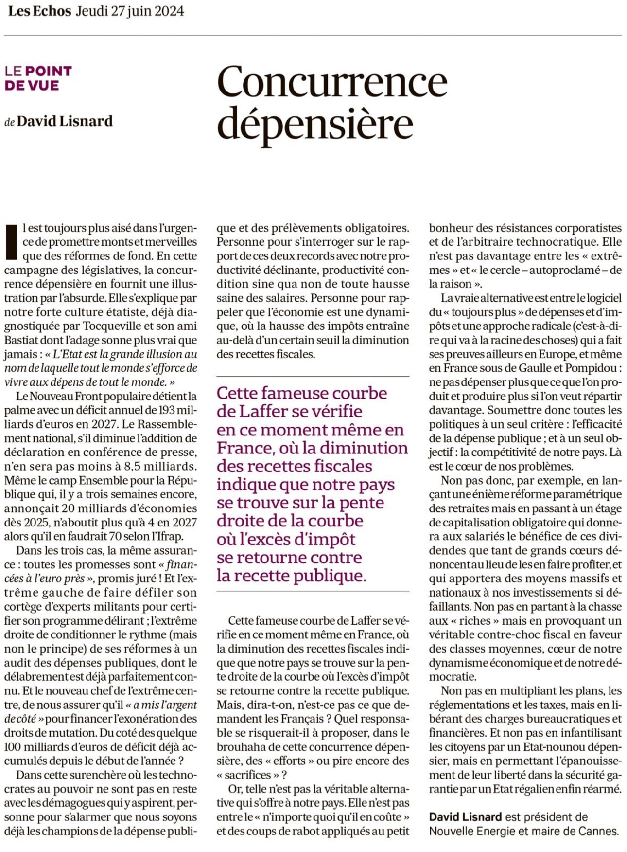 Législatives : concurrence dépensière — illustration 1