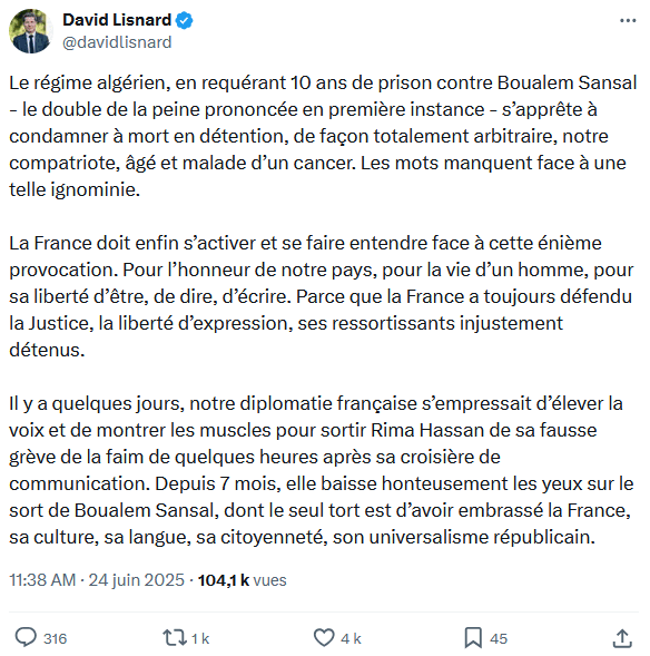 #JeLisSansal : plus d'une centaine de villes ont suivi la mobilisation nationale lancée par David Lisnard et le Comité international de soutien à l'écrivain — illustration 1