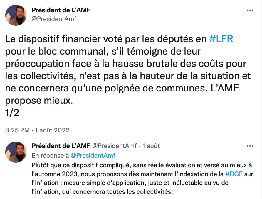 Face à la compensation financière insuffisante de l’Etat en faveur des collectivités votée à l’Assemblée nationale, l’AMF propose mieux