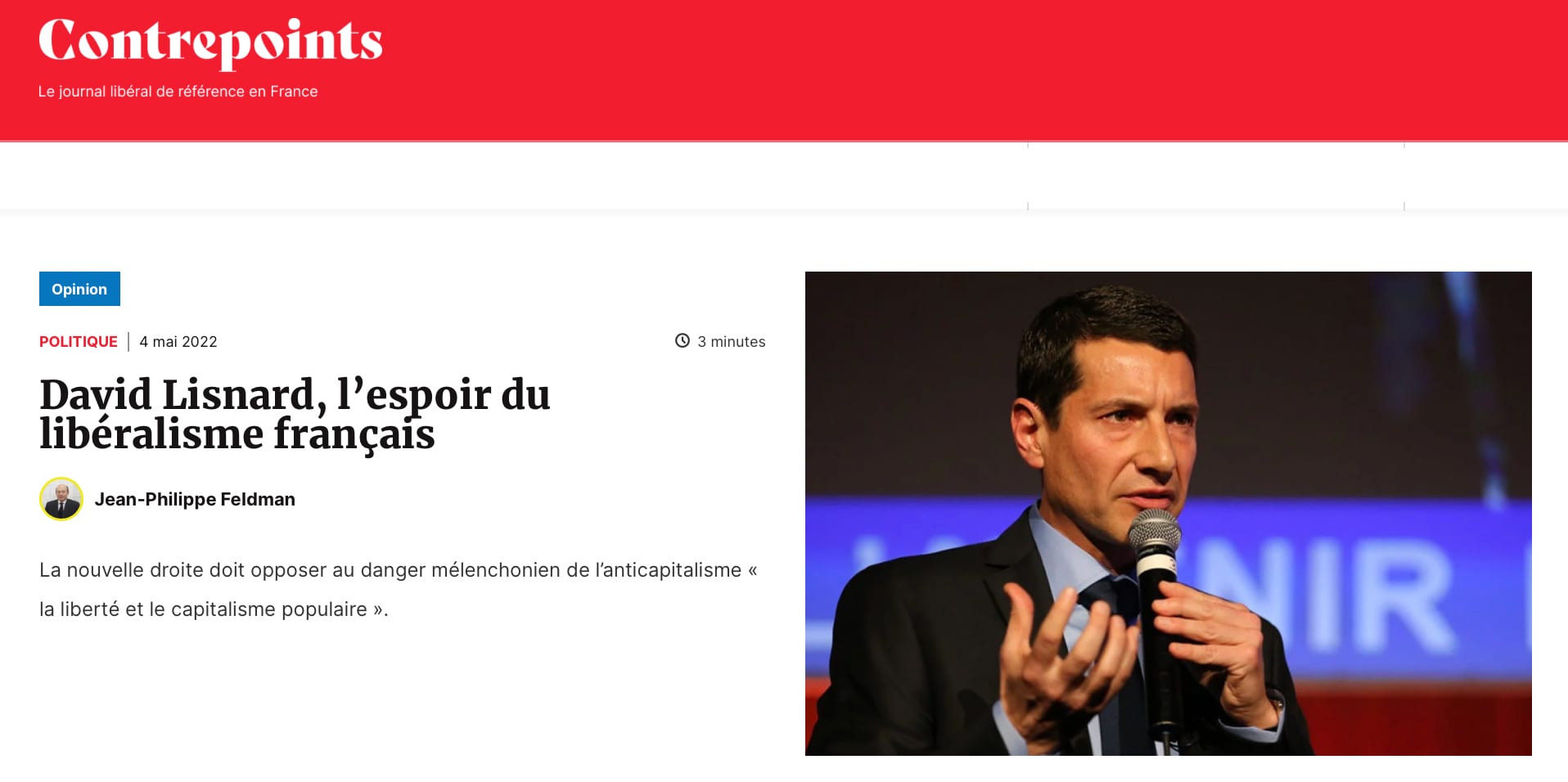 David Lisnard, l’espoir du libéralisme français