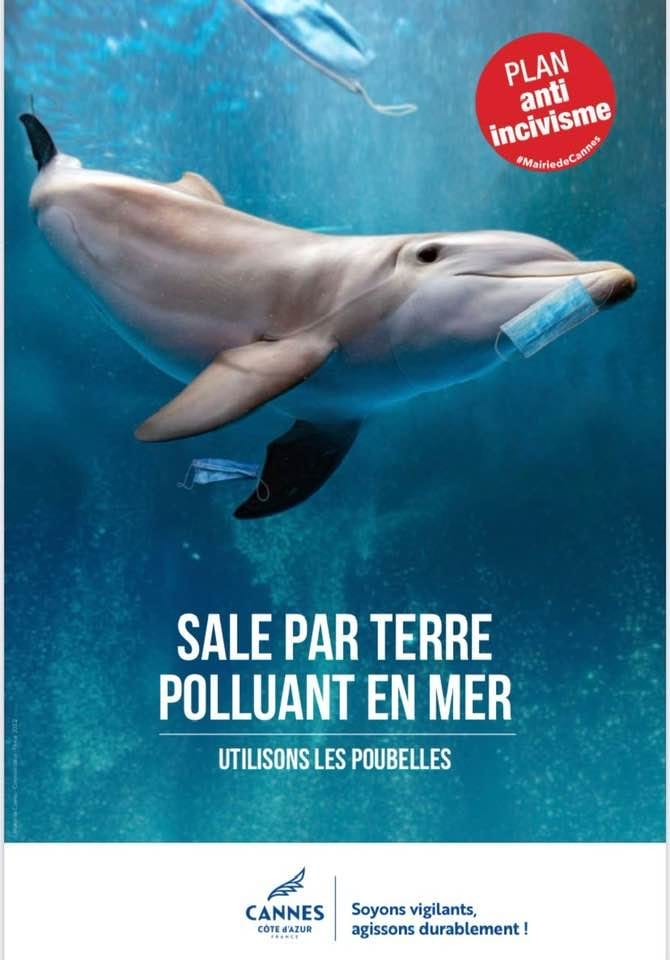 La Ville de Cannes dévoile un visuel contre les jets de masques sur la voie publique