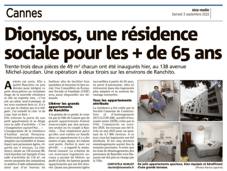 Dionysos : une résidence sociale pour les plus de 65 ans