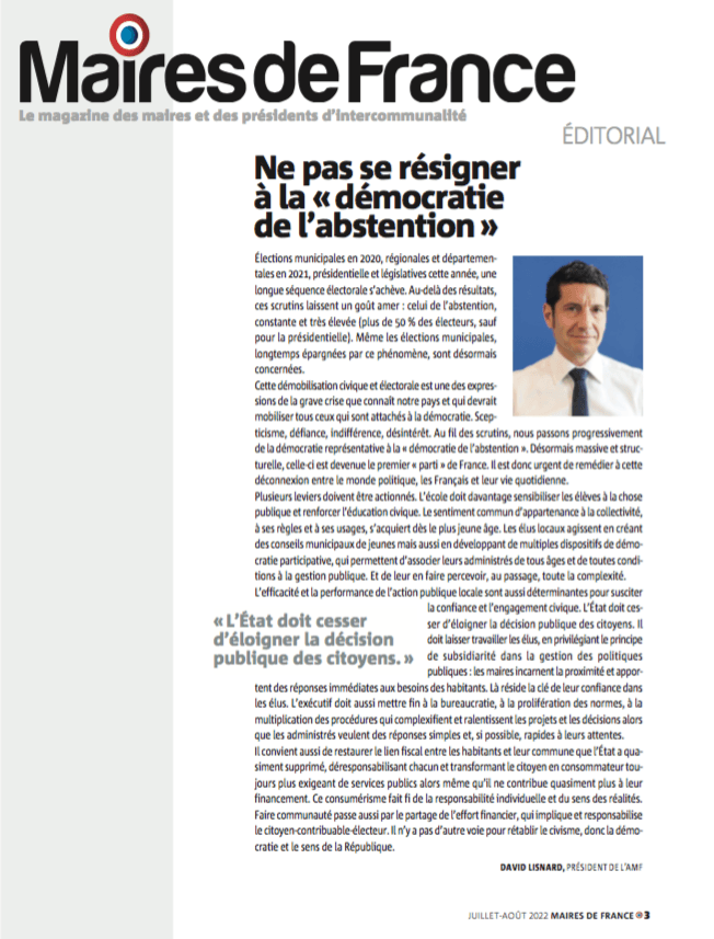 Ne pas se résigner à la "démocratie de l'abstention"