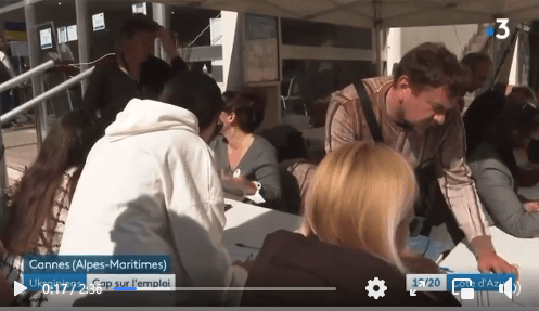France 3 en reportage au centre d'accueil cannois des Ukrainiens