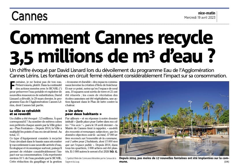 Comment Cannes recycle 3,5 millions de m3 d'eau ?