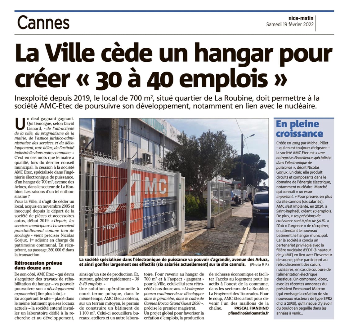 La Mairie de Cannes permet le développement d'une entreprise en plein essor