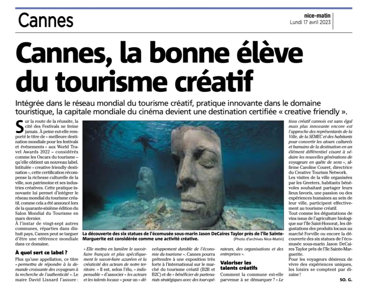 Cannes, la bonne élève du tourisme créatif