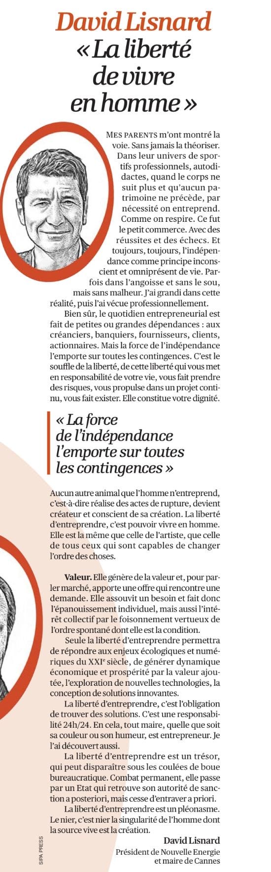 "La liberté d’entreprendre, c’est la liberté de vivre en homme" : les mots très personnels de David Lisnard pour les 10 ans de L'Opinion