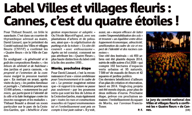 Label Villes et villages fleuris : Cannes, c'est du quatre étoiles !