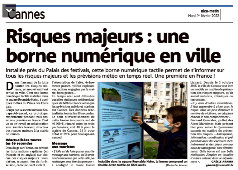 Risques majeurs : une borne numérique en ville