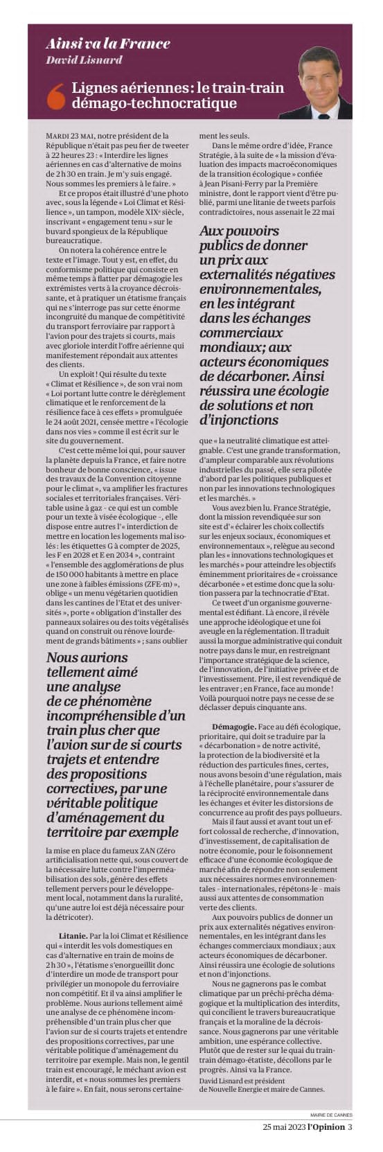Lignes aériennes : le train-train démago-technocratique