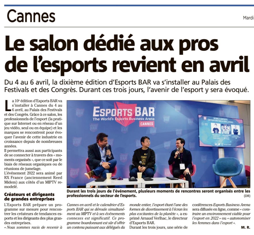 Cannes : le salon dédié aux pros de l'esports revient en avril