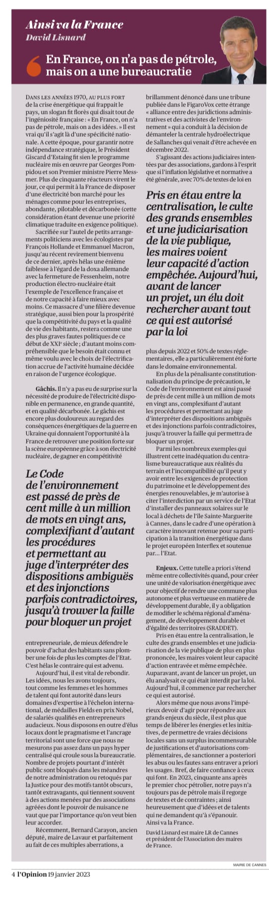 En France on n'a pas de pétrole, mais on a une bureaucratie