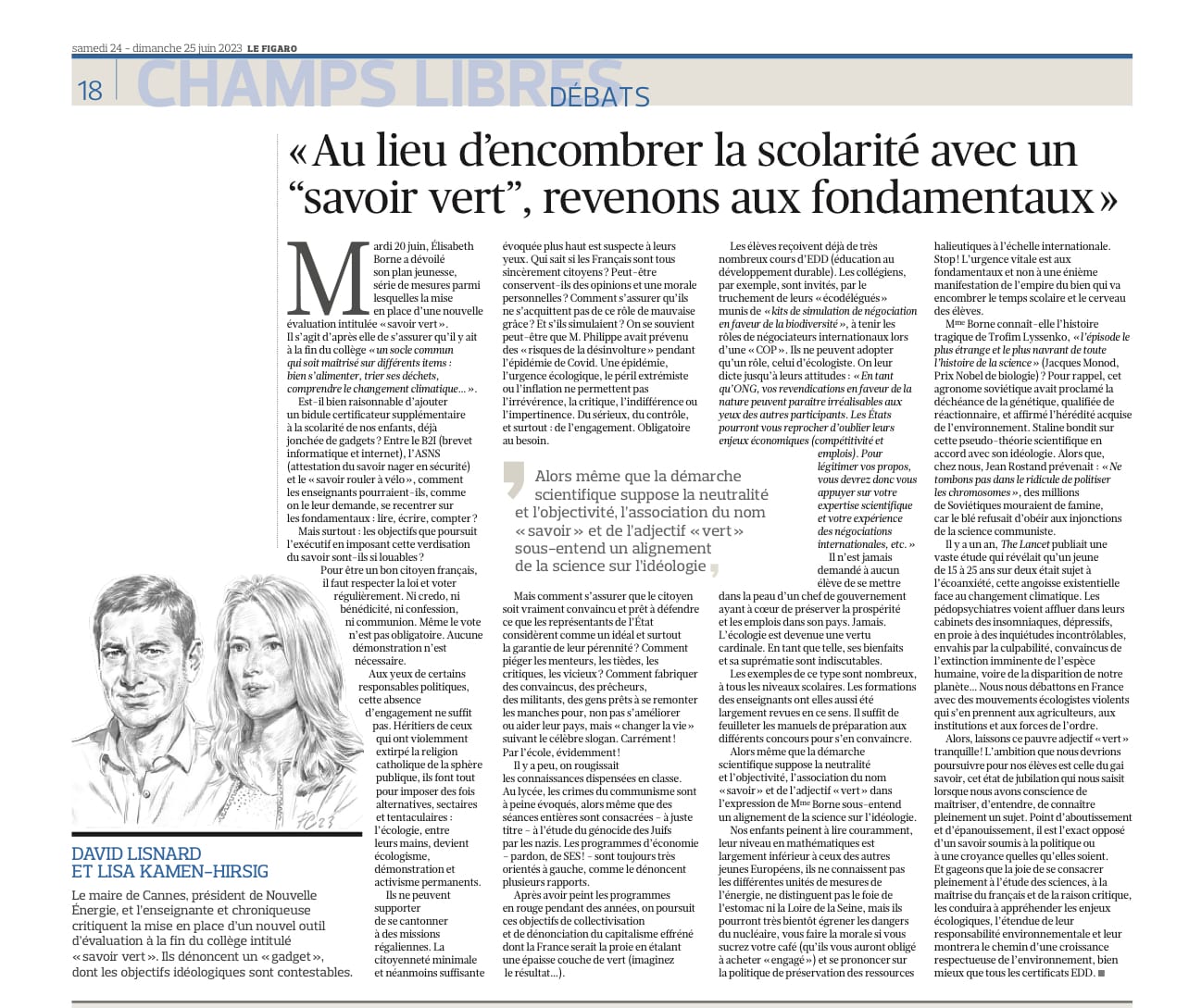 Au lieu d'encombrer la scolarité avec un "savoir vert" revenons aux fondamentaux