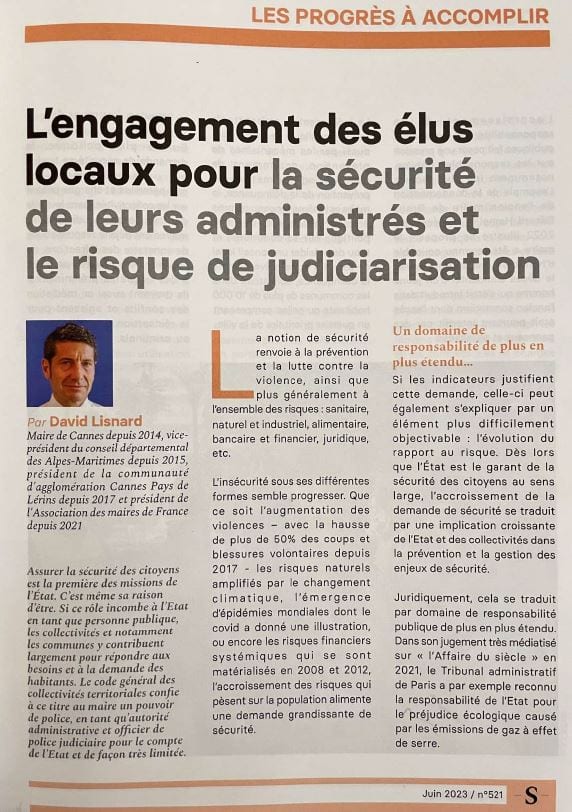 L'engagement des élus locaux pour la sécurité de leurs administrés et le risque de judiciarisation