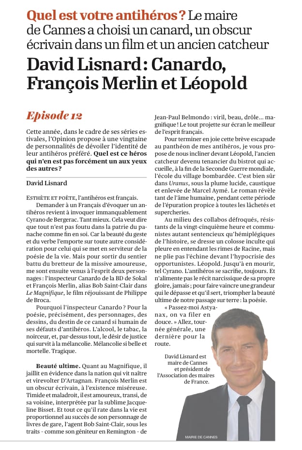 Canardo, François Merlin et Léopold : les antihéros de David Lisnard