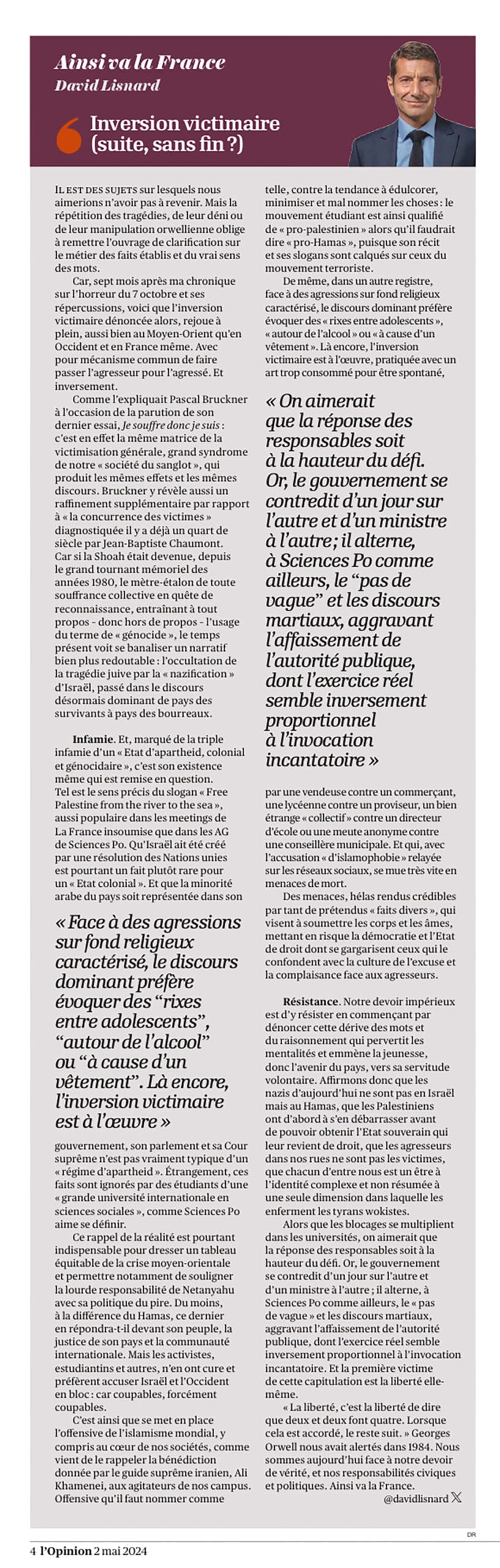 Inversion victimaire (suite, sans fin ?) — illustration 1