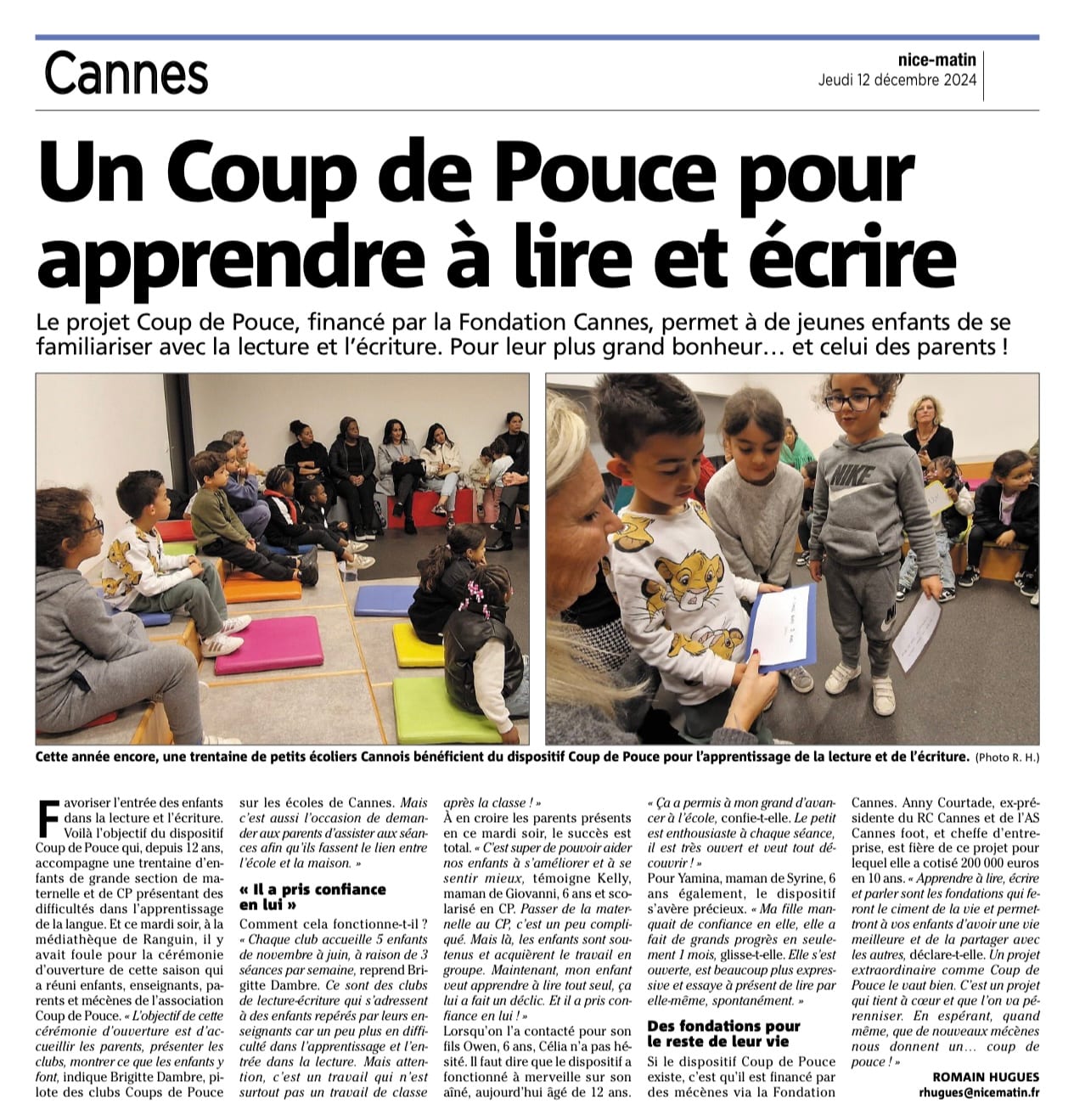 Avec les Clubs "Coup de Pouce", la Mairie de Cannes renforce l'apprentissage des fondamentaux sur le temps périscolaire