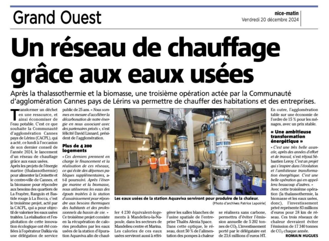 Un réseau de chauffage grâce aux eaux usées