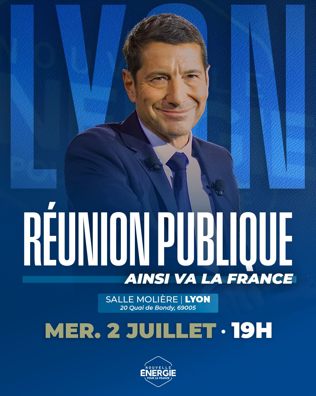 David Lisnard en réunion publique à Lyon le 2 juillet