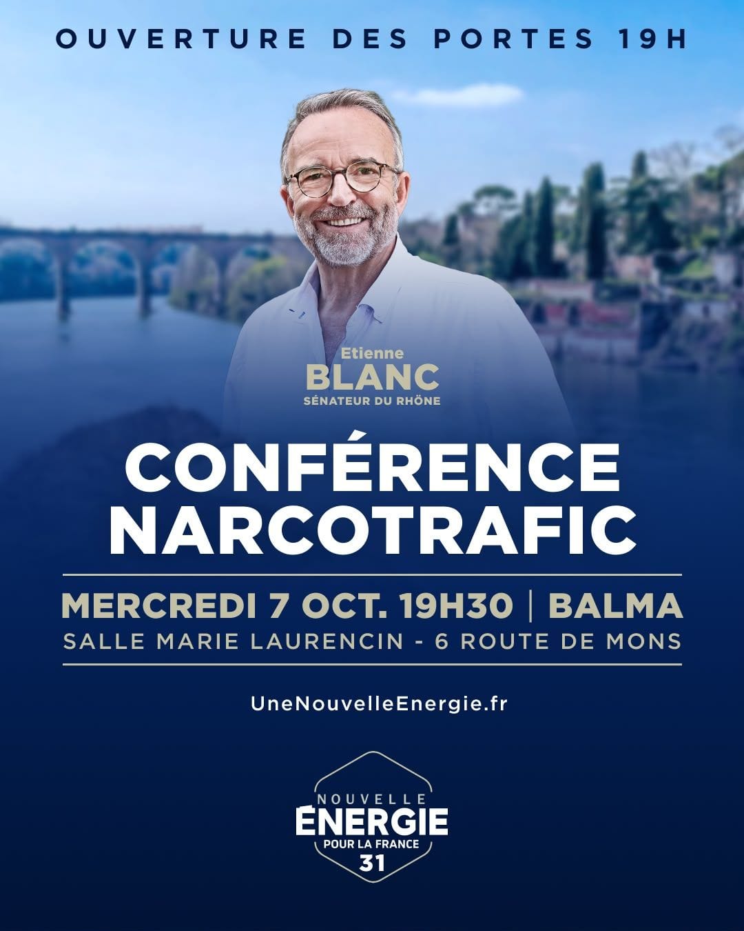 Illustration de l’événement : CONFÉRENCE NARCOTRAFIC ÉTIENNE BLANC, NOUVELLE ÉNERGIE HAUTE-GARONNE